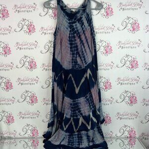 Papa Vancouver dress long flowy Chic Tie-Dye Maxi Dress in Blue and Pink